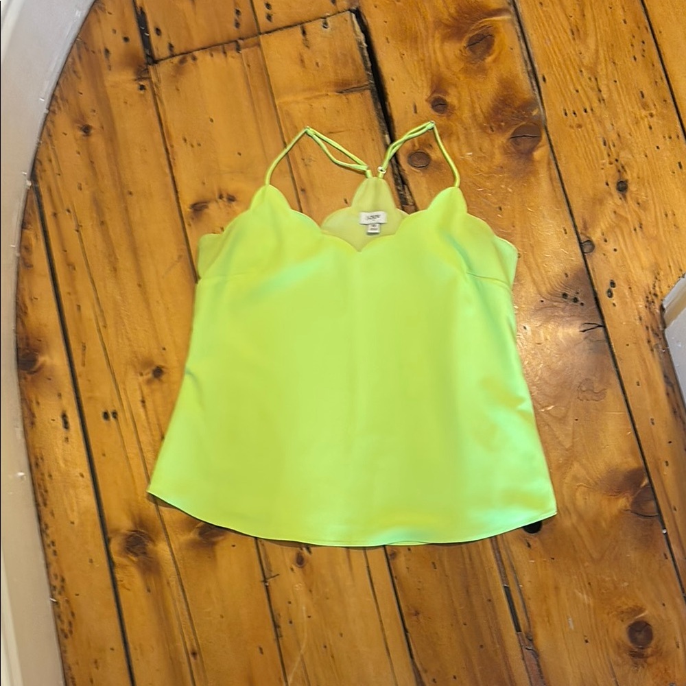 J. Crew Green Camisole Top with Spaghetti Straps